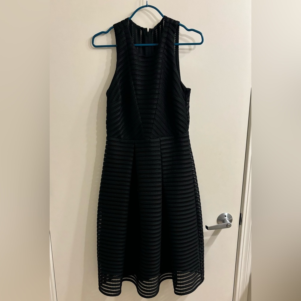 Belle Badgley Mischka Lace Black A-Line Dress